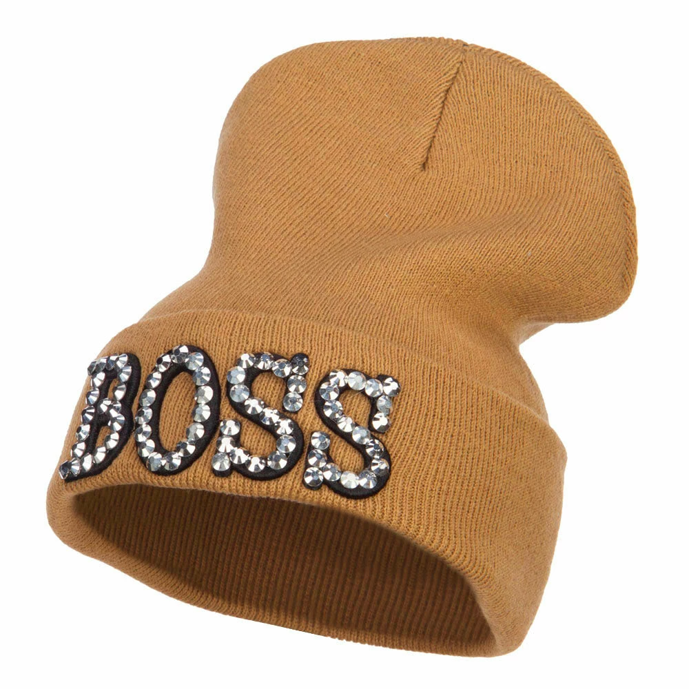 Something Special Boss Rhinestones Cuff Long Beanie - Image 21