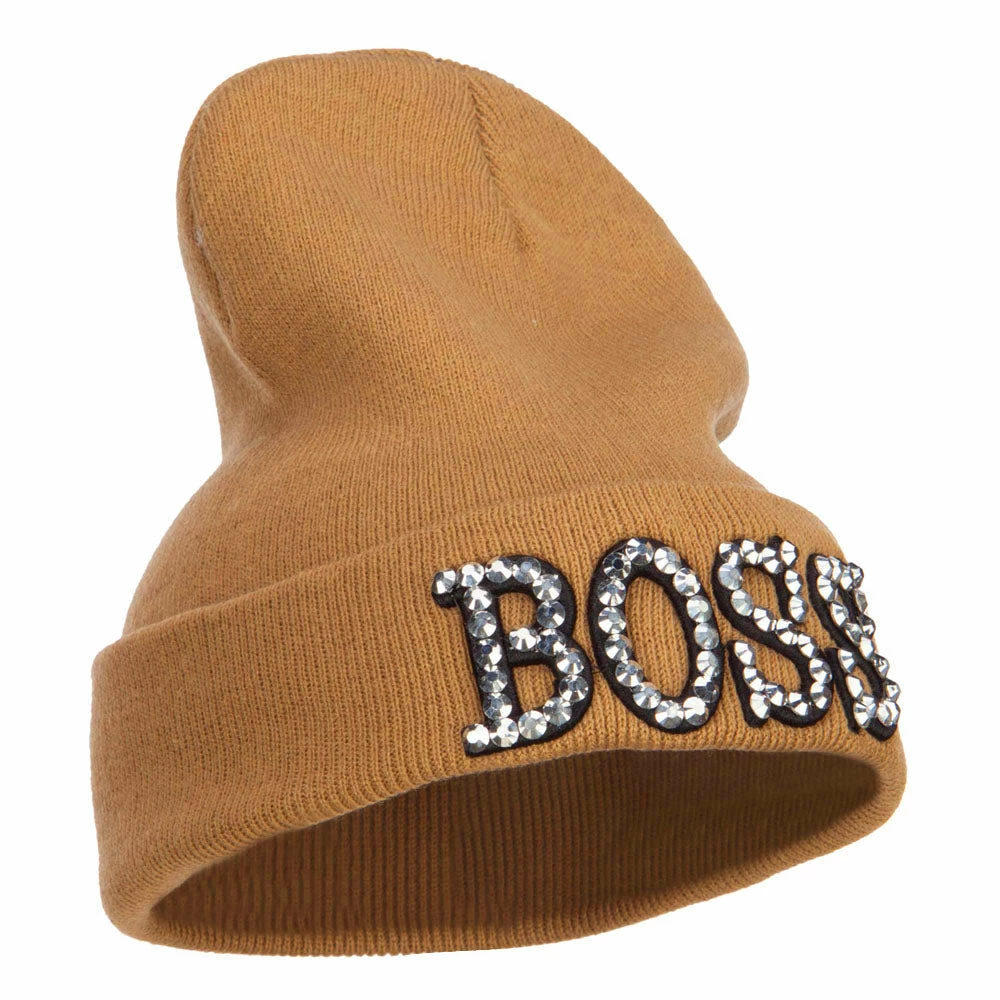 Something Special Boss Rhinestones Cuff Long Beanie - Image 24