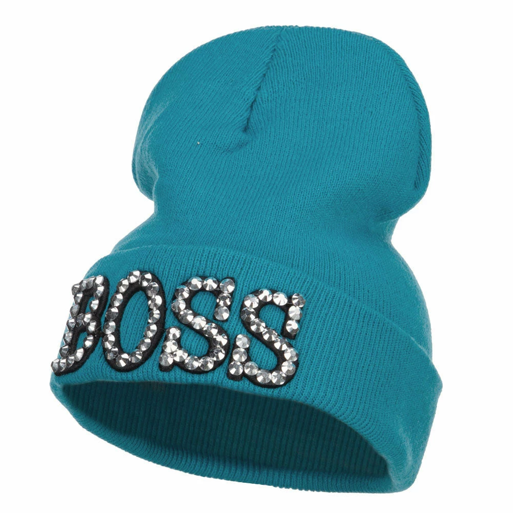 Something Special Boss Rhinestones Cuff Long Beanie - Image 26