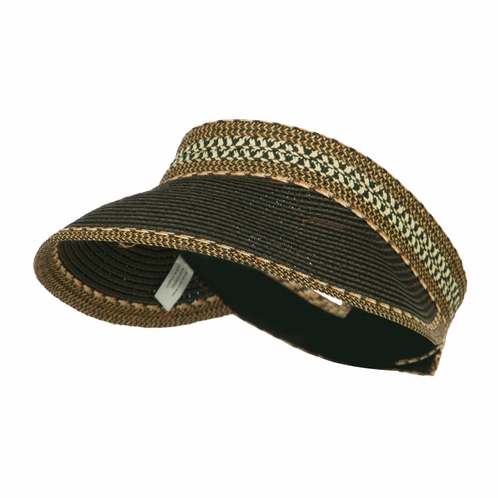 Jeanne Simmons UPF 50+ Multi Colored Tribal Paper Braid Visor