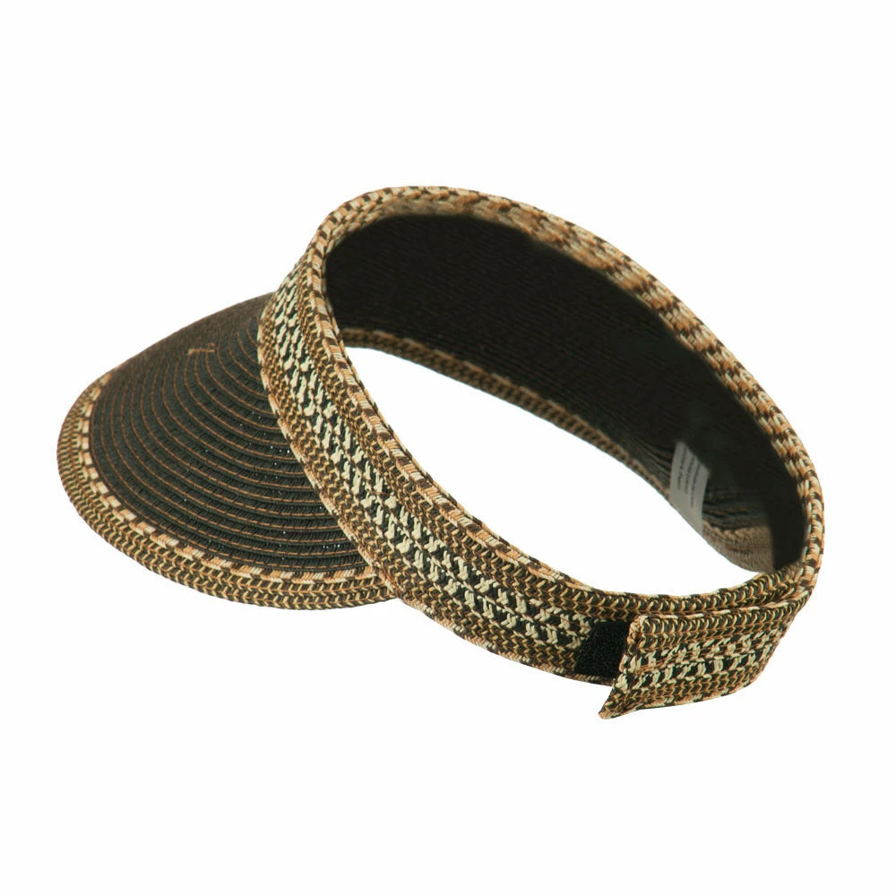 Jeanne Simmons UPF 50+ Multi Colored Tribal Paper Braid Visor - Image 2