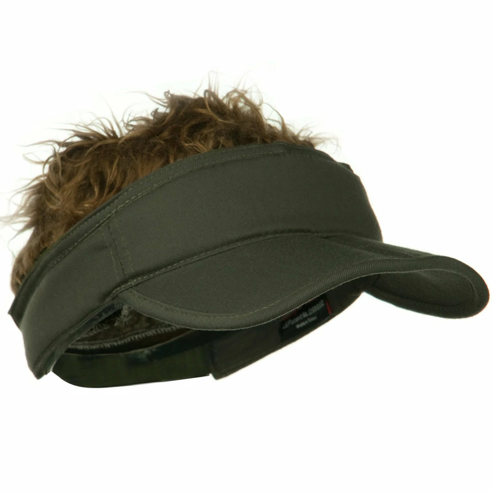 LTC Interchangeable Faux Hair Piece Foldable Cotton Visor - Image 2