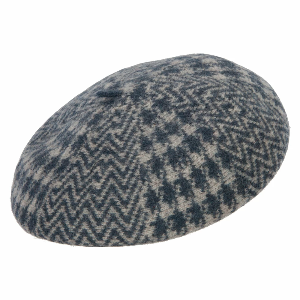 Jeanne Simmons Women's Wool Zig Zag Herringbone Two Tone Pattern Beret Hat - Image 13