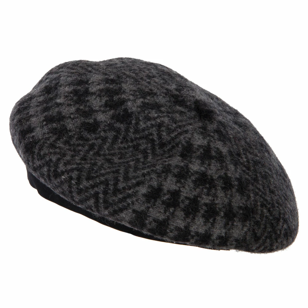 Jeanne Simmons Women's Wool Zig Zag Herringbone Two Tone Pattern Beret Hat - Image 17