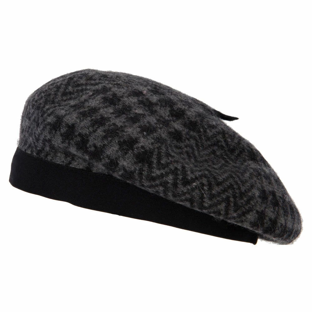 Jeanne Simmons Women's Wool Zig Zag Herringbone Two Tone Pattern Beret Hat - Image 20