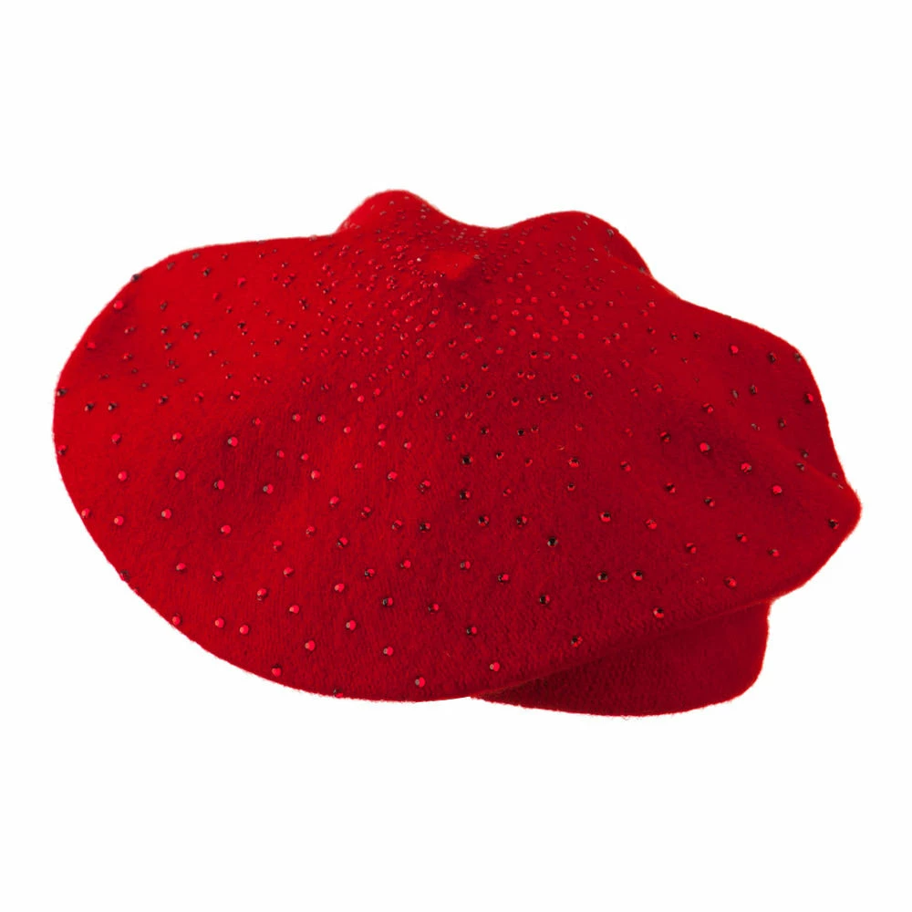 Jeanne Simmons Wool Beret With Bead Spiral Design - Image 2