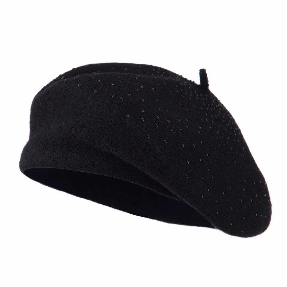 Jeanne Simmons Wool Beret With Bead Spiral Design - Image 6