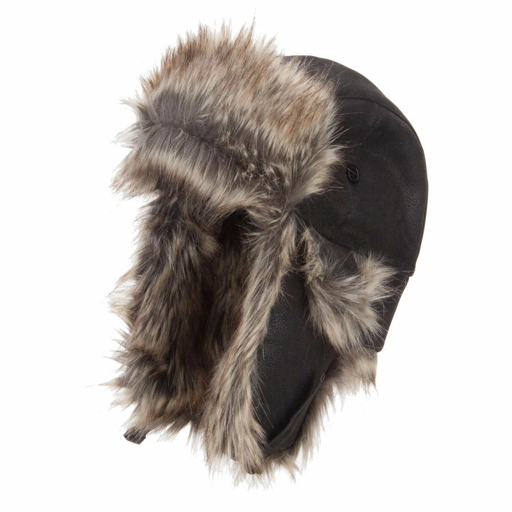 Jeanne Simmons Faux Leather And Fur Trooper Hat